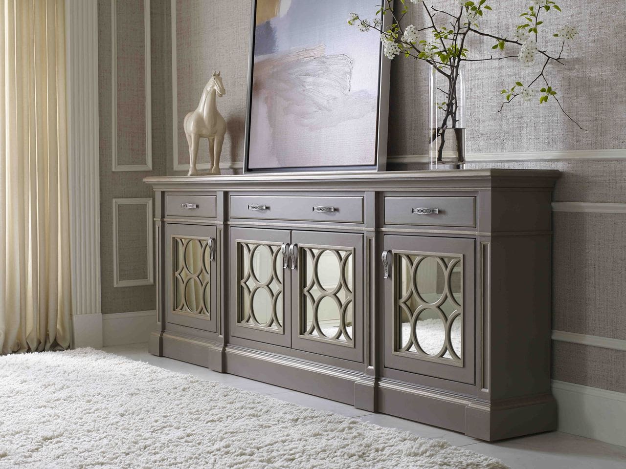 Symmetry Sideboard with Mirrored Doors by Habersham